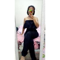 ราคา จั้มสีดำ ขายาว เกาะอก Freesize S M L ใสได้ความยาว อกถึงกางเกง48นิ้ว (11681604397)
