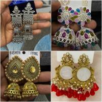 ราคา ต่างหูจุมก้า | เจ้าสาวอินเดียที่สง่างามและงานรื่นเริง Jewellery-Ethnic ต่างหู jumka โบราณ-ออกซิไดส์ (47860392584)