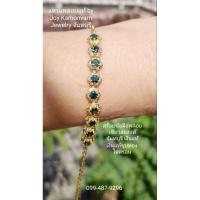 ราคา สร้อยข้อมือพลอยเขียวส่องแท้เงินแท้ชุบทอง (28124858934)