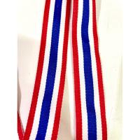 ราคา ริบบิ้นผ้าลายธงชาติไทย งานสวย ขนาด1นิ้ว เนื้อดี สีสวย แบ่งขาย ห่อ10เมตร (29222383096)