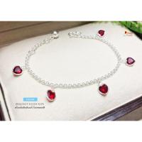 ราคา Jinny Jewelry สร้อยข้อมือเงินแท้ 92.5% ลายผ่าหวาย ร้อยตุ้งติ้งหัวใจพลอยสีแดง น่ารักๆ (รับประกันเงินแท้) H0399 (2282919642)