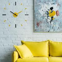 ราคา นาฬิกา OnTime V2 ดำเหลือง ติดตั้ง56 เซน Wall Clock นาฬิกาแขวนผนังไม่เจาะผนัง (1414510807)