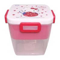 ราคา Bento Cube Hello Kitty Sanrio Food Box กล่องข้าวสี่เหลี่ยมทรงสูงเฮลโลคิตตี้สีแดง ลายการ์ตูนซานริโอ ใส่อาหาร 2 ช่อง (6974562440)