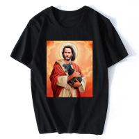 ราคา เสื้อยืดคีอานู รีฟส์ถือลูกสุนัข เสื้อยืดคีอานู รีฟส์กับสุนัข เสื้อยืดคีอานู รีฟส์กับพระเยซู ลายโปสเตอร์ เสื้อยืดผ้าฝ้าย (52459276656)