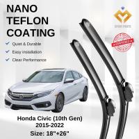 ราคา Honda Civic/Accord/Freed Premium Japan Tech ใบปัดน้ําฝนรถยนต์ 18+26 Streak-Free ทนทาน ติดตั้งง่าย + (40276938027)