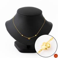 ราคา LSW สร้อยคอทองคำแท้ ครึ่ง สลึง (1.89 กรัม) ลายโซ่ทุบมัดข้างดอกไม้ NB-25 (2075964023)