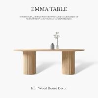ราคา Iron Wood House โต๊ะขาลูกฟูก EMMA TABLE โต๊ะแคปซูล โต๊ะอาหาร ผลิตจากไม้ยางพารา (29267861108)