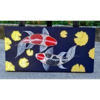 ราคา ภาพวาดปลาคราฟคู่มงคลขนาด30×60cm (41100338301)