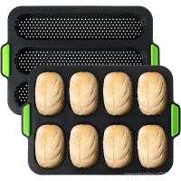 ราคา TOPZEA ชุด 2 ซิลิโคน Baguette Pan, Nonstick French Bread Bake Mold, 8 Gutter Perforated Ham Burger Buns แซนวิชม้วนกระทะ, 3 คลื่นยาว Loaf แม่พิมพ์ถาดอบสําหรับเตาอบ Ba (50710253137)