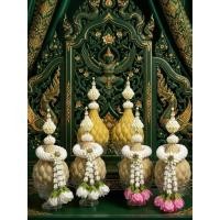 ราคา พุ่มเทียนขี้ผึ้ง พร้อมพานแก้ว พวงมาลัยสำหรับบูชา ตกแต่งห้องพระ (ราคาต่อ 1 พาน) (25494932510)