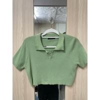 ราคา เสื้อครอปไหมพรม สีเขียว ฟรีไซส์ (41572925467)