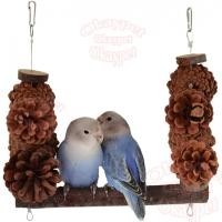 ราคา Parrot Perch Bird ของเล่นนกแก้ว ชิงช้านกทำจากไม้แอปเปิ้ล ลูกสน ธรรมชาตินกสามารถกัดแทะได้ (25196868816)