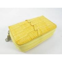 ราคา กระเป๋าใส่เศษสตางค์ ใส่เหรียญ ซิปคู่พร้อมพวงกุญแจ หนังจระเข้สีเหลือง (2270570281)