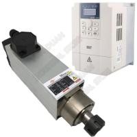 ราคา 3.5KW 220V ER25 18000RPM 300Hz 15A Square AC Spindle Motor Fan Air Cooled & 1ph to 3ph 4KW BEST VFD (49203385634)