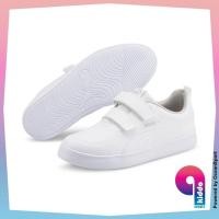 ราคา PUMA KidsCourtflex v2 V PS Puma สีขาว-เทา สีม่วง (37154304) (51503280066)