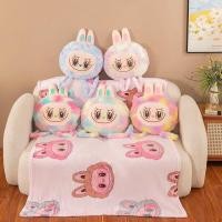 ราคา Labubu Loang ตุ๊กตาหมีพร้อมผ้าห่ม หมอนผ้าห่ม 2 in 1 Labubu ชุดเครื่องนอนสํานักงาน (43801773084)