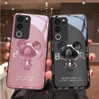ราคา เคส Vivo V29 V27 Y36 Y100 5G เคส Vivo V23 5G เคส Vivo V25E V25 Pro Y22 Y22S โทรศัพท์กระจก กันกระแทก ลายหมีโลหะ หรูหรา สําหรับ (19961403185)