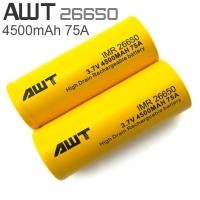 ราคา ถ่านชาร์จ AWT IMR26650 3.7V 4500 mAh 75A ก้อนสีเหลือง (6145327869)