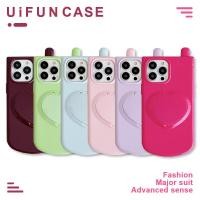 ราคา คุณภาพสูง Macaron สี Flip Love Heart กระจกแต่งหน้า Kickstand เคสโทรศัพท์สําหรับ iPhone 15 14 13 12 Pro Max 11 TPU กันกระแทกปกหลัง Creative Mobile Casing (28455241279)