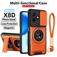 ราคา เคสโทรศัพท์มัลติฟังก์ชั่นหรูหราเหมาะสําหรับ Honor X8 B X7 A X9 D X8 C 4G Lanyard 360°ขาตั้งแหวนพร้อมปลอกกล้องแม่เหล็กติดรถยนต์กันกระแทกฝาครอบป้องกันเต็มรูปแบบ (48760759387)
