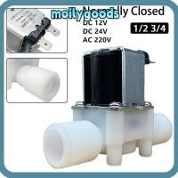 ราคา MOILYHD 1 ชิ้น Solenoid วาล์ว, 1/2 "3/4" ปกติปิดน้ําควบคุมวาล์ว, พลาสติก DC12V 24V AC220V ชายด้ายนิวเมติกสวิทช์ควบคุมความดัน (58058517395)