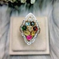 ราคา แหวนพลอยแท้นพเก้าล้อมเพชรแท้ (22864432716)