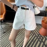 ราคา A sheep_shop (S-4XL)กางเกงยีนส์ขาสั้นสีขาว เอวสูง แต่งลูกไม้ ปลายขาเก๋ สไตล์เกาหลี ใส่สบาย (40180512525)