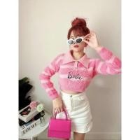 ราคา เสื้อคลุมสเวตเตอร์ NOV018 ท็อปครอปโอเวอร์ไซส์ Barbie girl แต่งลายริ้วขนเฟอร์แบ้วไม่ไหวววว สวยมากกกก น่ารักมาก ผู้หญิง (40914468072)
