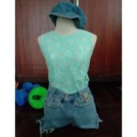 ราคา เสื้อแขนกุดลายฉลุดอกcps (2562174161)