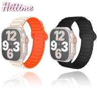 ราคา HITTIME สายนาฬิกาซิลิโคนแม่เหล็กสําหรับสายนาฬิกา 38 มม.40 มม.42 มม.44 มม.46 มม.49 มม.สร้อยข้อมือ iWatch Series 11 10 9 SE 3 2 1 Ultra 3 2 B8S7 (55502127160)