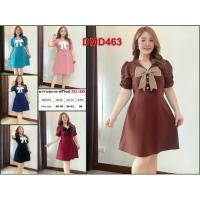 ราคา เดรส สาวอวบ ชุดทำงาน แฟชั่น ผ้าวูลเวฟ ฟรีไซส์ใส่ได้ตั้งแต่ 2XL - 3XL เสื้อผ้าคนอ้วน เสื้อผ้าสาวอวบ DMD463 (42757461698)