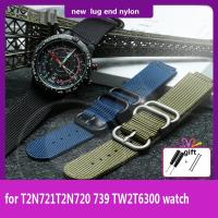 ราคา fit Timex watch T2N721 T2N720 739 TW2T3600 wristband lug end nylon strap 24*16mm watchband stainless steel ring black blue green (28444673731)