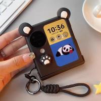 ราคา เคสกันรอยหน้าจอพับสีดำ ลายแพนด้า การ์ตูนน่ารัก มีหูซิลิโคน มีเชือกคล้อง เหมาะสำหรับ OPPO Find N2 Flip OPPO Find N3 Flip 5G (43629739182)