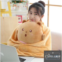 ราคา หมอนผ้าห่มหมีสายรุ้ง 3-ใน-1 น่ารักผ้าสักหลาดกํามะหยี่นุ่มพิเศษชุดเครื่องนอนสํานักงานตุ๊กตาหมีพร้อมผ้าห่ม SD4-GM.เมย์ (40213494946)