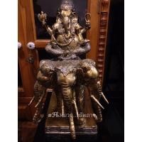 ราคา พระพิฆเนศทรงช้างเอราวัณเนื้อทองเหลืองขัดสีเงินทอง (9232819575)