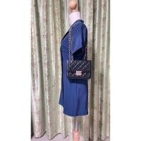 ราคา กระเป๋าสะพายข้างสีดำ สายโซ่ อะไหล่ทอง ใบเล็ก (Sale) (25584885657)