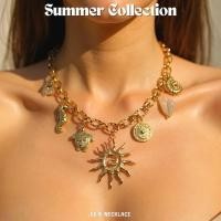 ราคา Julie[โค้ดลด 5%]สร้อยชาร์มจี้พระอาทิตย์ วัสดุสแตนเลส พร้อมส่ง มีกล่อง ไม่ลอกดำ สร้อยคอสเเตนเลส (40711396044)