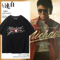 ราคา Michael Jackson Michael JacksonMJ Portrait Print Short Sleeve Men Women American All-Match เสื้อยืด (42280728116)