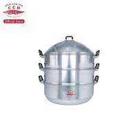 ราคา Crocodile Cookware ซึ้งฝาโดม ซึ้งอลูมิเนียม ซึ้งนึ่ง หม้อนึ่งอาหาร ซึ้งนึ่ง 3 ชั้น ซึ้งตราจระเเข้ มีขนาด 40/44 ซม. (16740822238)