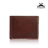 ราคา กระเป๋าสตางค์หนังแท้ขอบหนา สีน้ำตาลเข้ม (137807095)