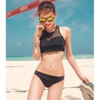 ราคา บิกินี่ทูพีช สีดำ เสื้อกล้ามซีทรู (2031821518)