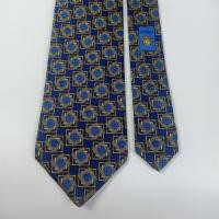 ราคา เนคไทแบรนด์เนมแท้ มือสอง Gianni Versace Silk Tie Blue Geometric Made in Italy (26838960785)
