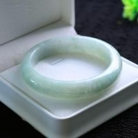 ราคา กำไลหยกเนื้อแก้วขาวอมฟ้า size 58 mm งานหยกพม่าแท้สีธรรมชาติ (42927543289)