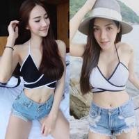 ราคา BIKINI ชุดว่ายน้ำ เล่นทะเล ผ้า2ชั้นเย็บประกบ เสื้อสายเดี่ยว ไขว้หลัง แซ่บโดนใจแม่สุดๆๆ บรา บิกินี บราไขว้ ชุดไปทะเล (8525498976)
