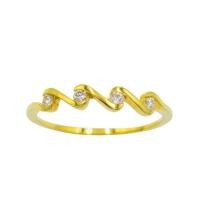ราคา Happy Jewelry แหวนคลื่น เพชร 4 เม็ด แหวนเพชรแท้ ทองแท้ 37.5% ME884 (17388962544)