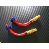 ราคา สายคันเร่ง คู่ ระฆังทองพร้อม ข้องอ สำหรับรถ MSX 125,MSX SF ตรงรุ่น NO.1 สายคันเร่งสีทอง ข้องอสีแดง (986864581)