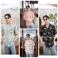 ราคา ES7เสื้อเชิ้ตผ้าเนื้อดีลายขนนก แพทเทิร์นสวย งานเป๊ะมาก (9499257800)