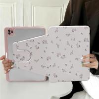 ราคา 360° หมุนอะคริลิคดอกไม้พิมพ์สําหรับiPad A16 2025 2022 11th 10th 9th 8th 7th 6th 5th Gen Air1 2 9.7 10.210.9 Flip StandปลอกสําหรับiPad 5 6 7 8 9 9.7 10.2 พร้อมปากกา (43730282883)