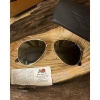 ราคา แว่นกันแดด American Optical AO Eyewear General Pilot ของแท้ รุ่น GN58G.WS.TC | เลนส์ 52mm เฟรมทอง พร้อมกล่องแท้ (51702621552)