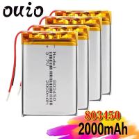 ราคา Rechargeable 2000mAh Li-Po Battery 803450 Lithium Polymer Li-Po Li Ion Rechargeable Lipo Cells For MP3 MP4 Bluetooth Spe (25836522211)